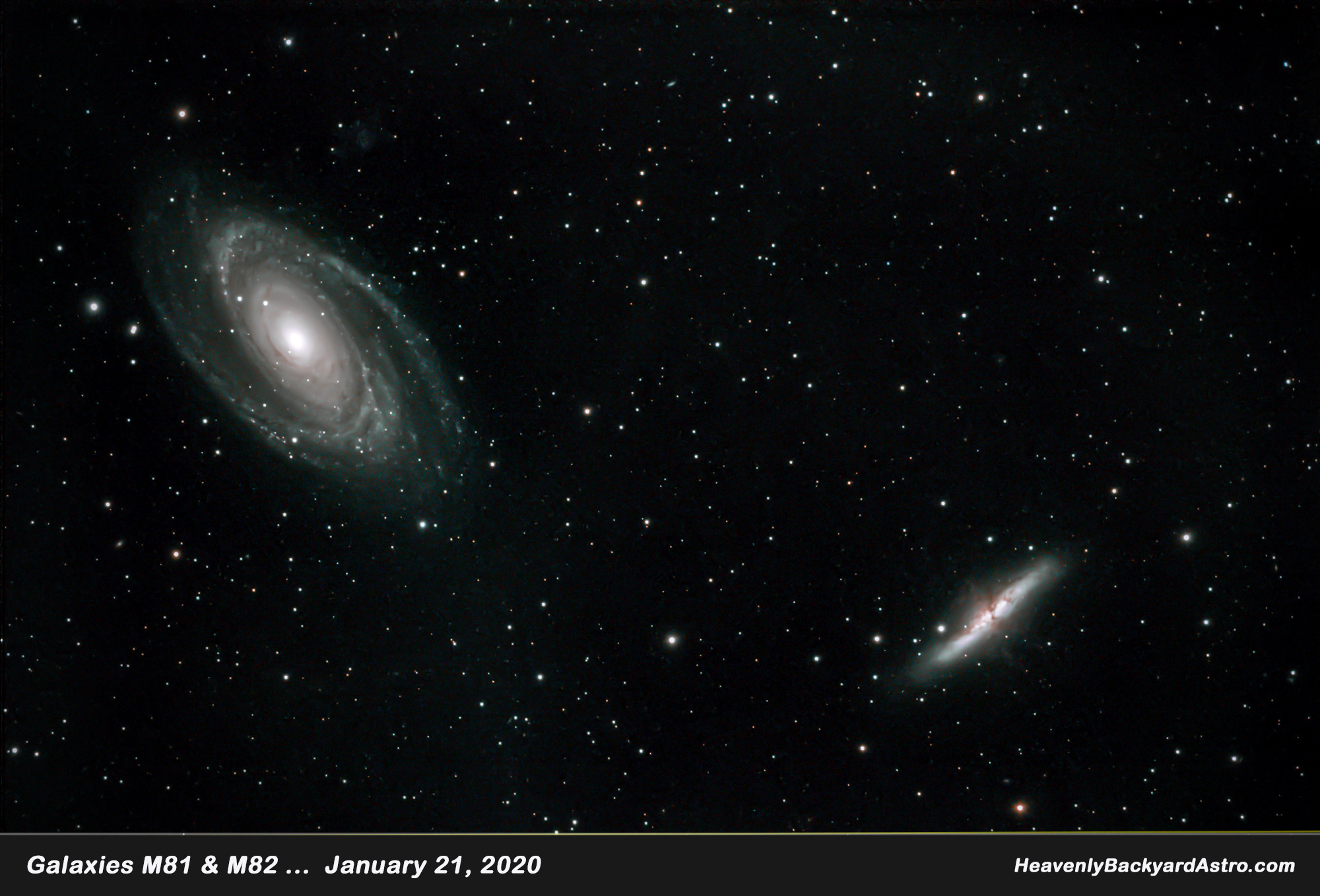 Galaxies M81 & M82, January 21, 2020